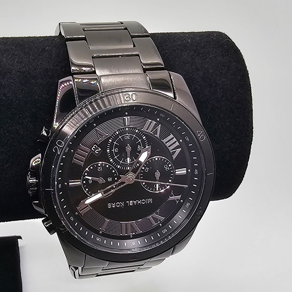 Michael Kors Alek Chronograph Mens Watch MK9185 Black Stainless Steel 44mm